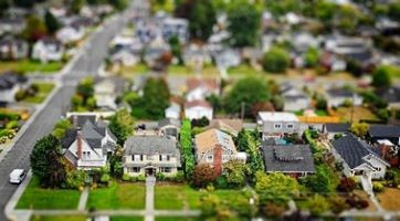 Aerial view of a neighborhood