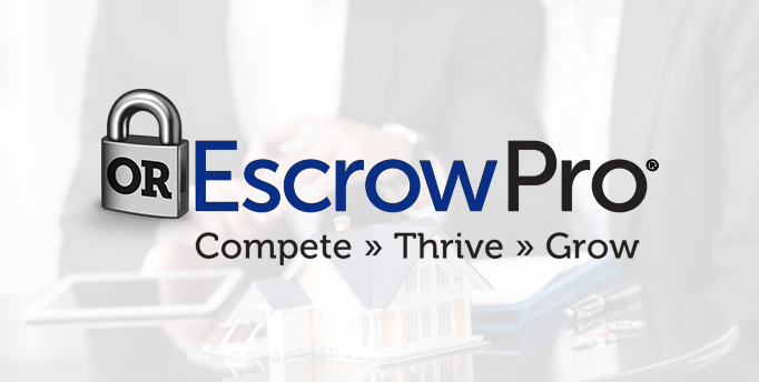 Paddle lock with OR on it with Escrow Pro next to it and Compete, Thrive and Grow below it
