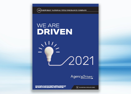 an image of the text "We are Driven" with a lightbulb and connected to 2021 and the logo AgencyDriven