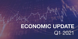 an image of graph lines with the text "Economic Update Q1 2021"