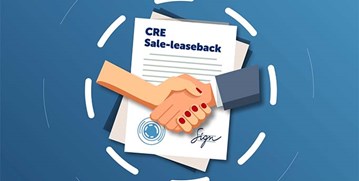an image of a handshake in front of a CRE Sale-leaseback signed document